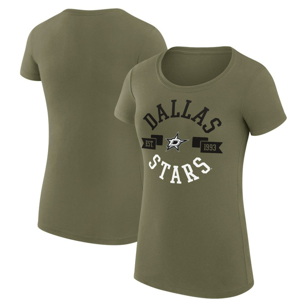 Dallas Stars - G-III 4Her by Carl Banks Women's Super-Slim Fit Lightweight City Graphic Sport Crewneck T-Shirt Green