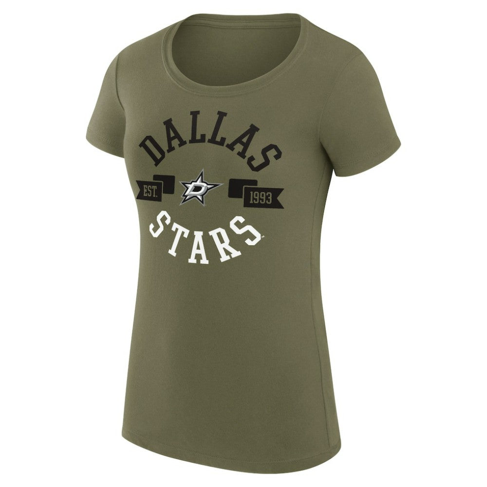 Dallas Stars - G-III 4Her by Carl Banks Women's Super-Slim Fit Lightweight City Graphic Sport Crewneck T-Shirt Green