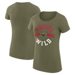 Minnesota Wild - G-III 4Her by Carl Banks Women's Super-Slim Fit Lightweight City Graphic Sport Crewneck T-Shirt Green