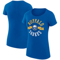Buffalo Sabres - G-III 4Her by Carl Banks Women's Super-Slim Fit Lightweight City Graphic Sport Crewneck T-Shirt Royal