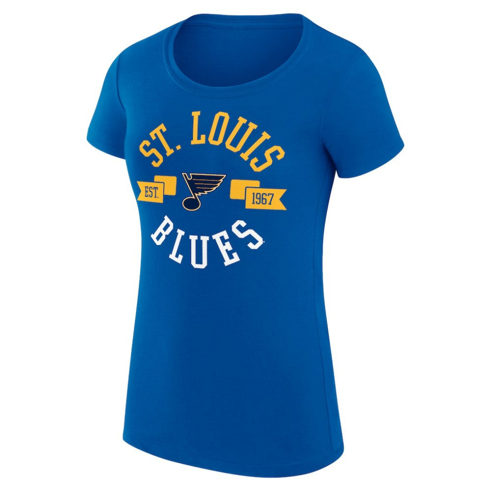 St. Louis Blues - G-III 4Her by Carl Banks Women's Super-Slim Fit Lightweight City Graphic Sport Crewneck T-Shirt Royal