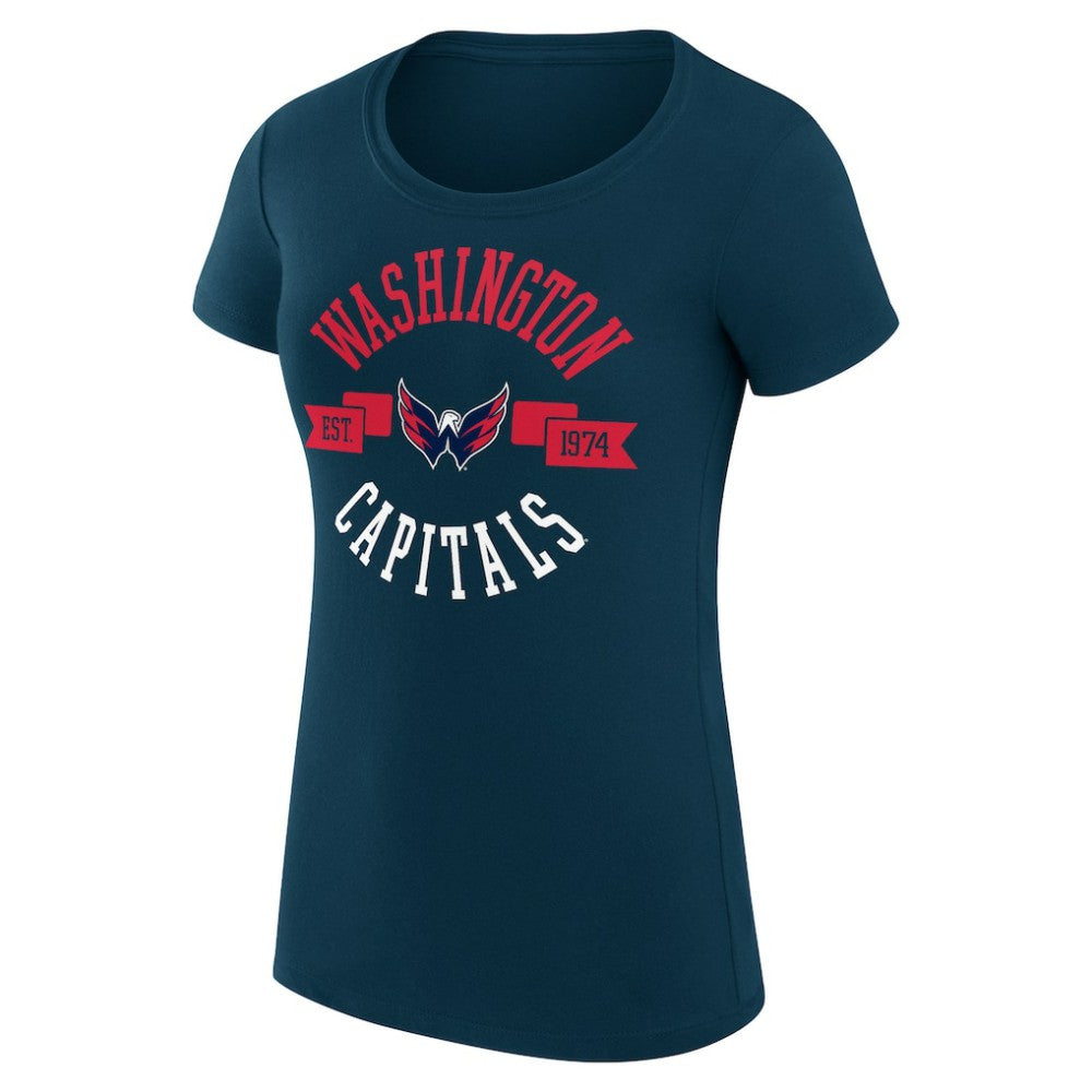Washington Capitals G-III 4Her by Carl Banks Women's Super-Slim Fit Lightweight City Graphic Sport Crewneck T-Shirt Navy