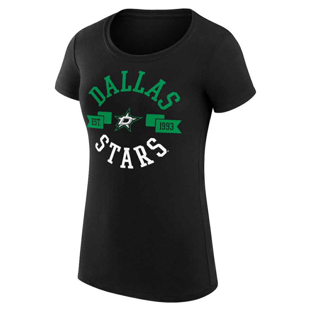 Dallas Stars - G-III 4Her by Carl Banks Women's Super-Slim Fit Lightweight City Graphic Sport Crewneck T-Shirt Black