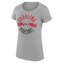 Carolina Hurricanes - G-III 4Her by Carl Banks Women's Super-Slim Fit Lightweight City Graphic Sport Crewneck T-Shirt Heather Gray
