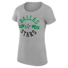 Dallas Stars - G-III 4Her by Carl Banks Women's Super-Slim Fit Lightweight City Graphic Sport Crewneck T-Shirt Heather Gray
