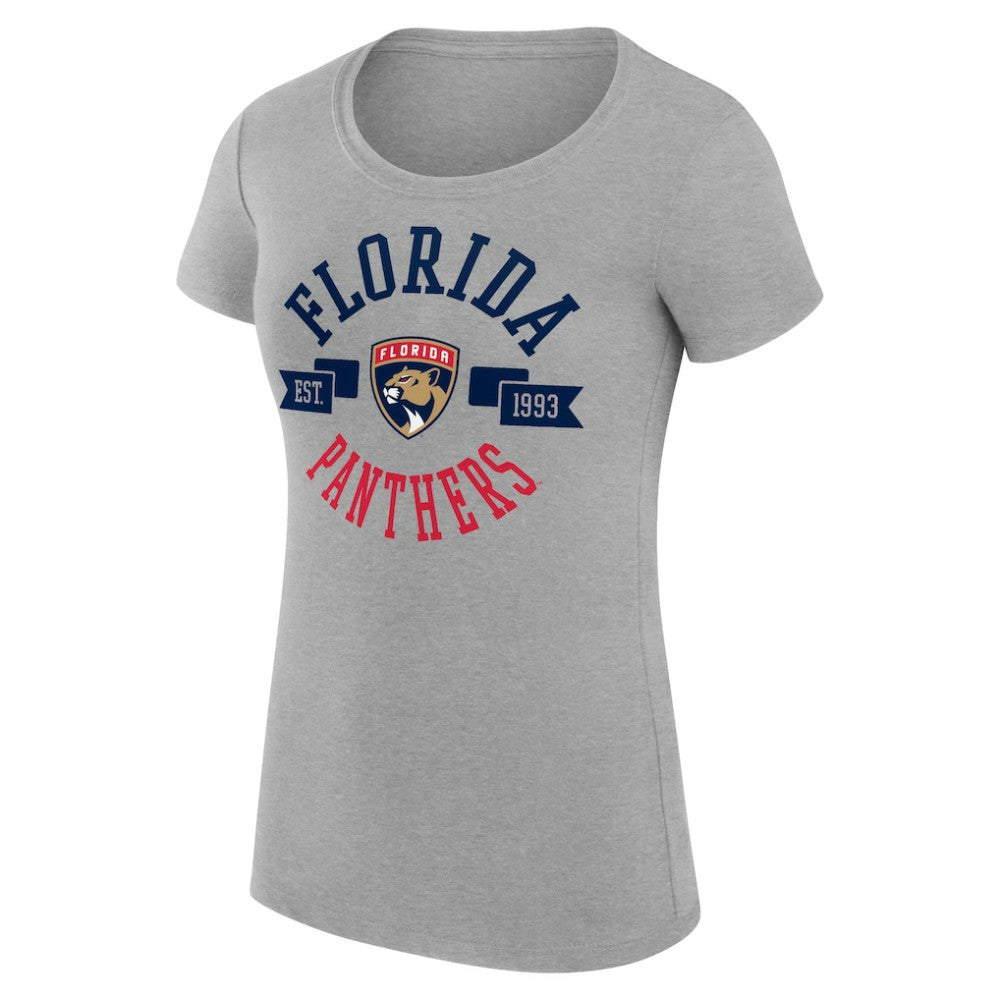 Florida Panthers - G-III 4Her by Carl Banks Women's Super-Slim Fit Lightweight City Graphic Sport Crewneck T-Shirt Heather Gray