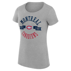 Montreal Canadiens - G-III 4Her by Carl Banks Women's Super-Slim Fit Lightweight City Graphic Sport Crewneck T-Shirt Heather Gray