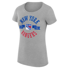 New York Rangers G-III 4Her by Carl Banks Women's Super-Slim Fit Lightweight City Graphic Sport Crewneck T-Shirt Heather Gray
