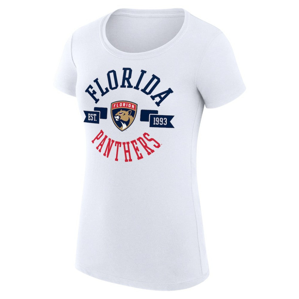 Florida Panthers - G-III 4Her by Carl Banks Women's Super-Slim Fit Lightweight City Graphic Sport Crewneck T-Shirt White