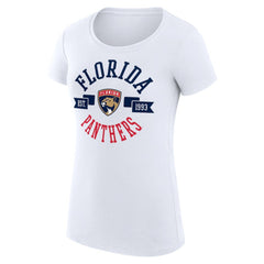 Florida Panthers - G-III 4Her by Carl Banks Women's Super-Slim Fit Lightweight City Graphic Sport Crewneck T-Shirt White