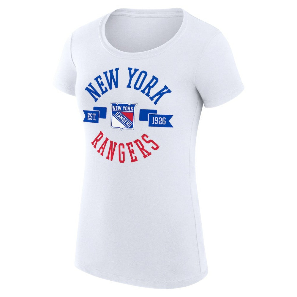 New York Rangers G-III 4Her by Carl Banks Women's Super-Slim Fit Lightweight City Graphic Sport Crewneck T-Shirt White
