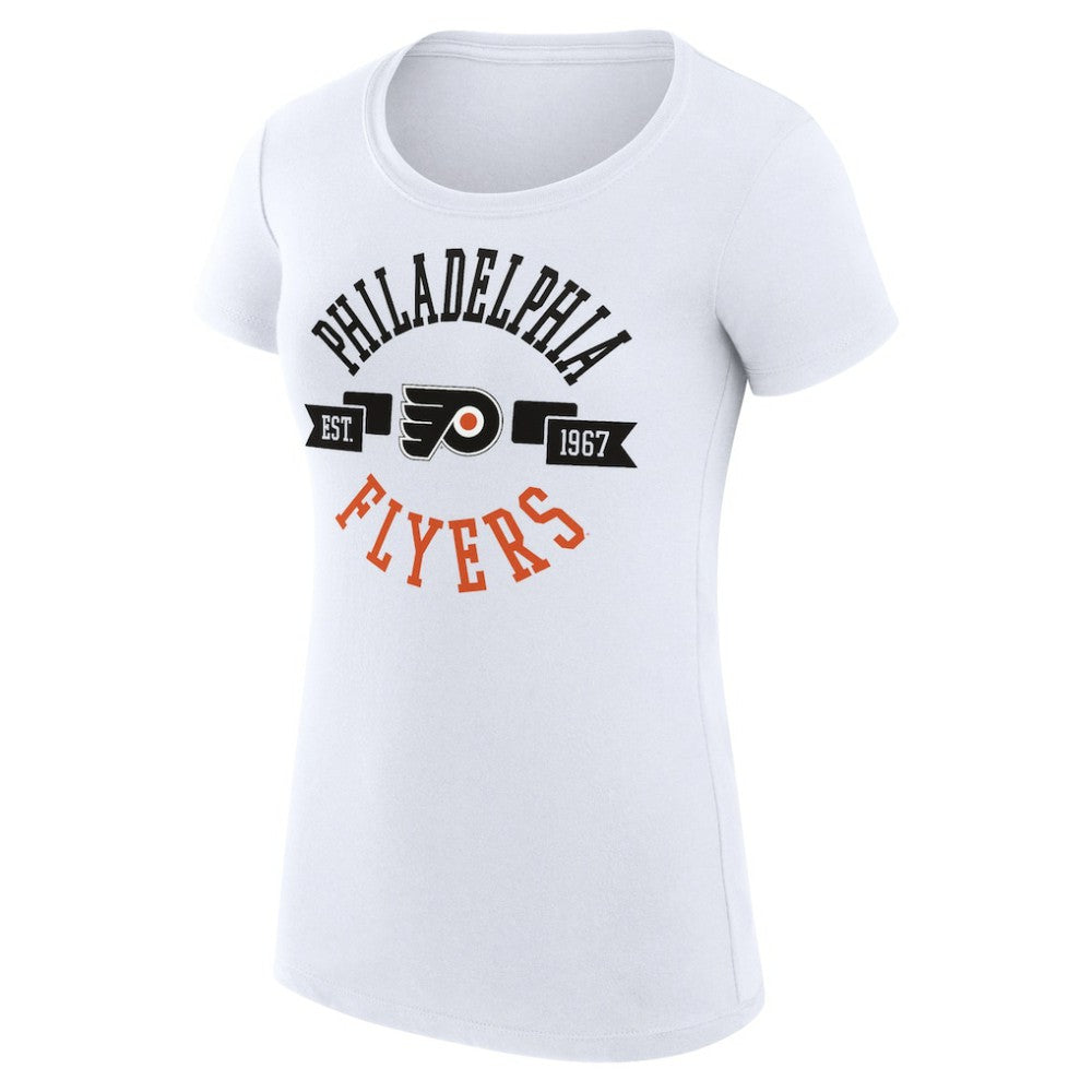 Philadelphia Flyers - G-III 4Her by Carl Banks Women's Super-Slim Fit Lightweight City Graphic Sport Crewneck T-Shirt White