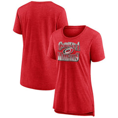 Carolina Hurricanes - Women's Crash the Net Tri-Blend T-Shirt Red