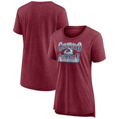 Colorado Avalanche - Women's Crash the Net Tri-Blend T-Shirt Burgundy