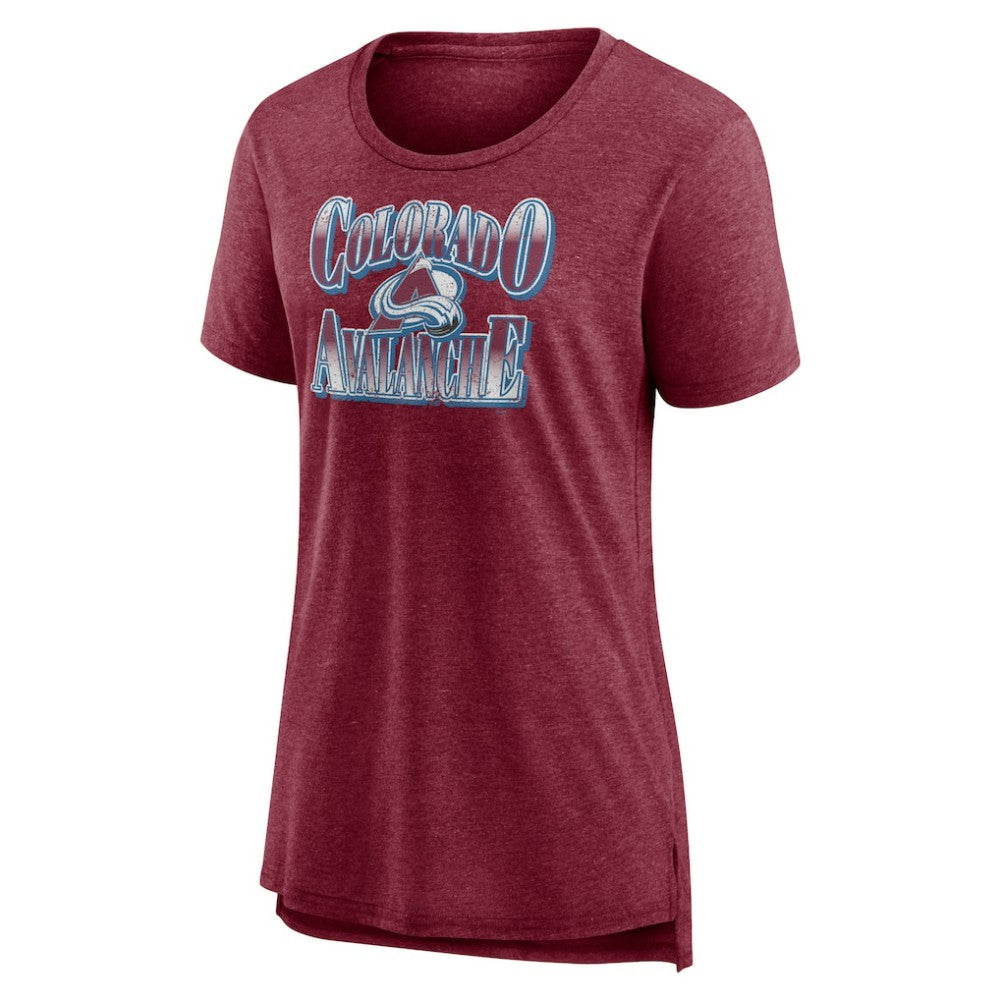 Colorado Avalanche - Women's Crash the Net Tri-Blend T-Shirt Burgundy