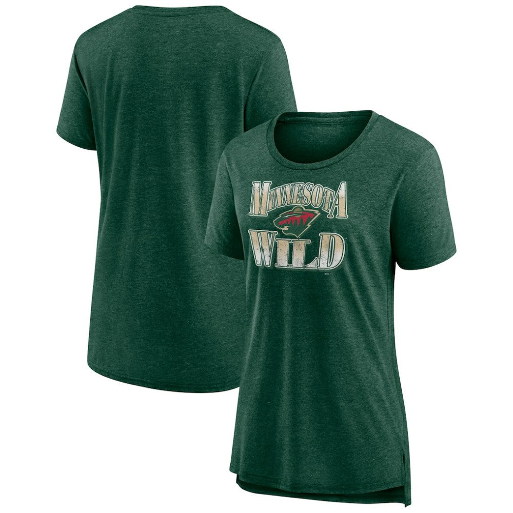 Minnesota Wild - Women's Crash the Net Tri-Blend T-Shirt Green