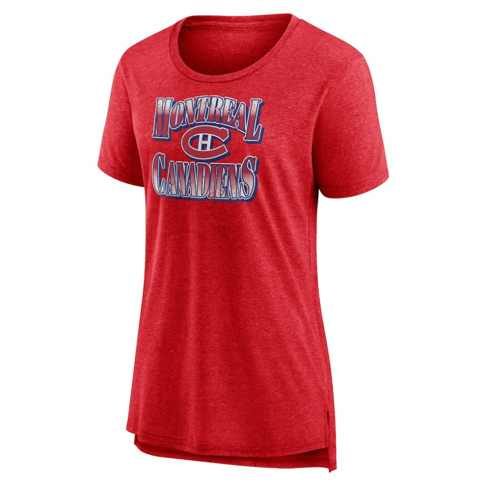 Montreal Canadiens - Women's Crash the Net Tri-Blend T-Shirt Red
