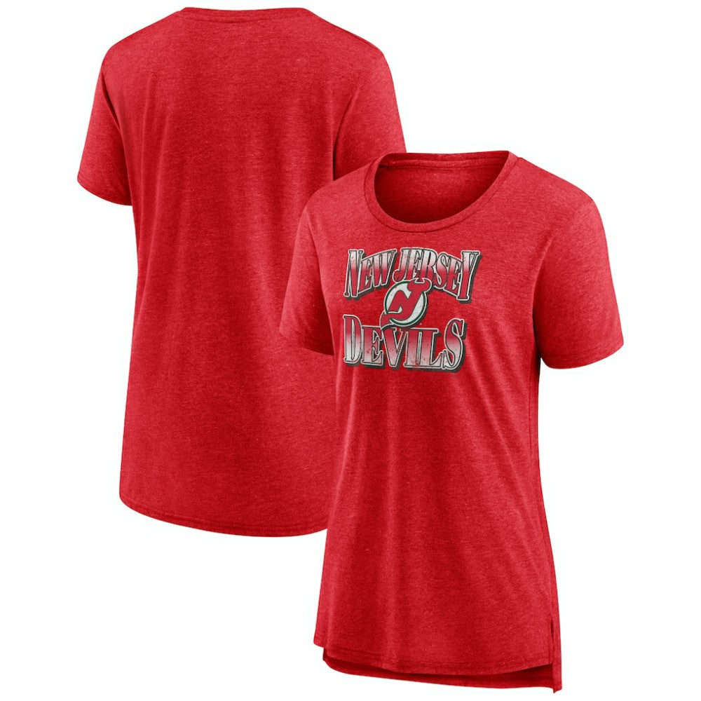 New Jersey Devils - Women's Crash the Net Tri-Blend T-Shirt Red
