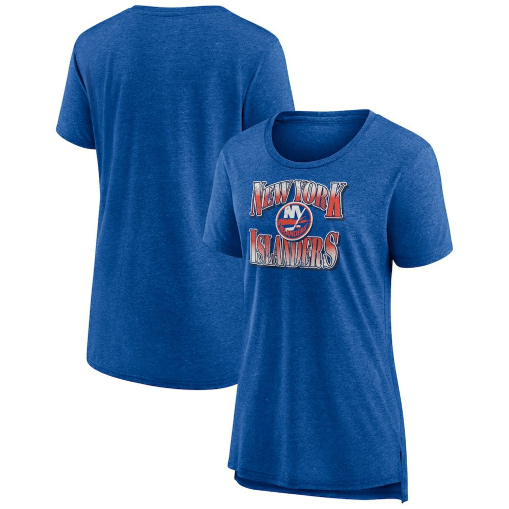 New York Islanders - Women's Crash the Net Tri-Blend T-Shirt Royal
