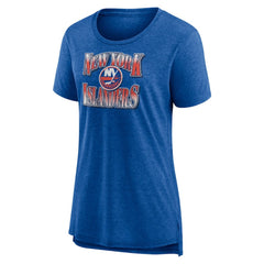 New York Islanders - Women's Crash the Net Tri-Blend T-Shirt Royal