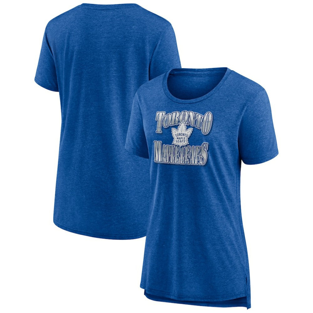 Toronto Maple Leafs - Women's Crash the Net Tri-Blend T-Shirt Blue