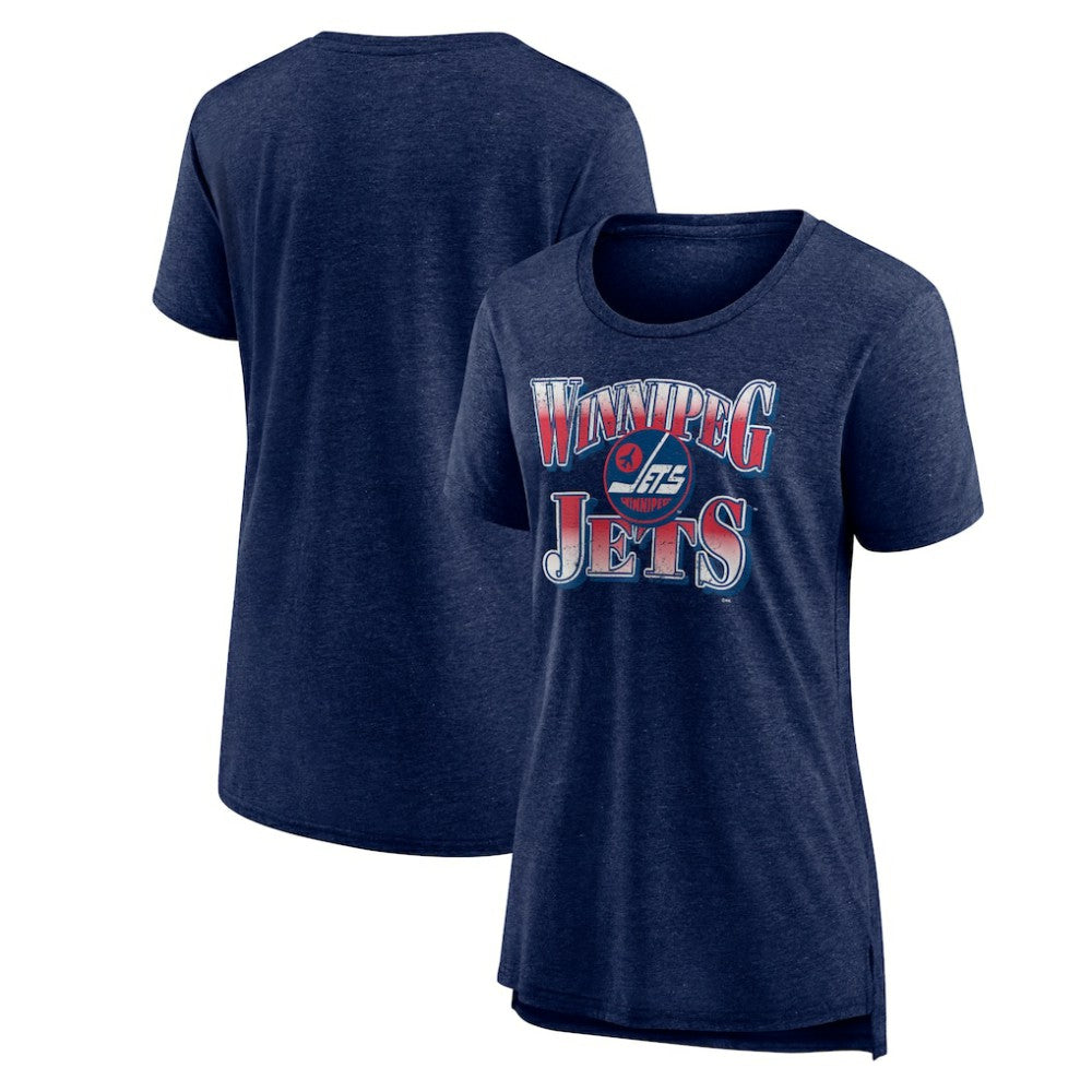 Winnipeg Jets - Women's Crash the Net Tri-Blend T-Shirt Navy