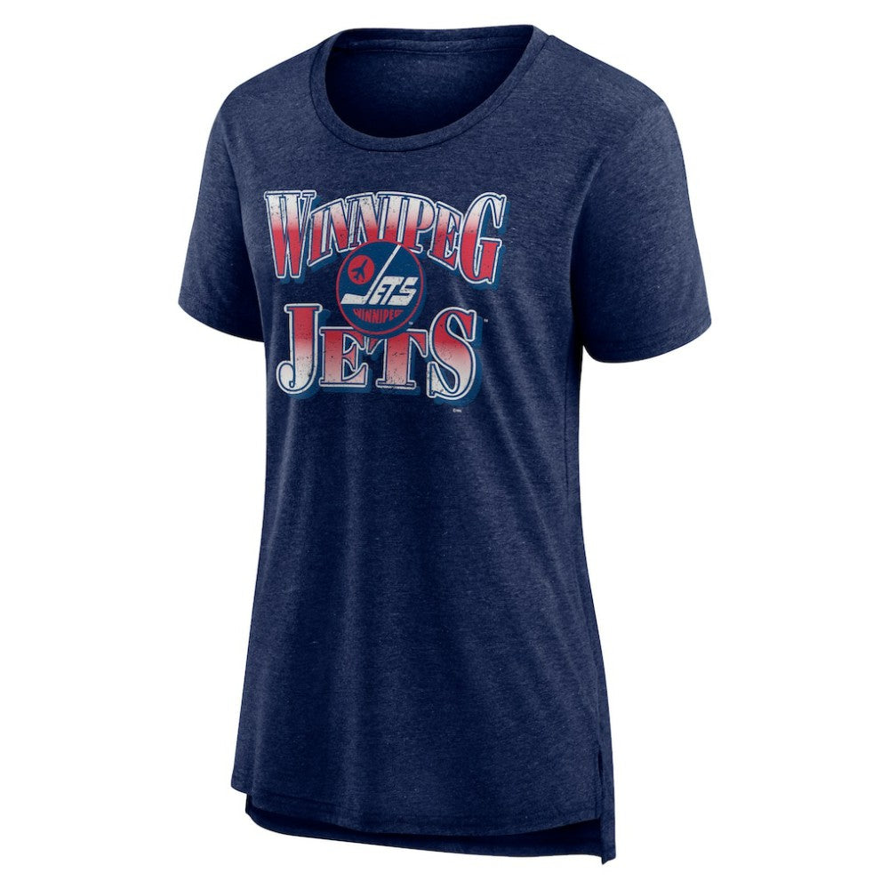 Winnipeg Jets - Women's Crash the Net Tri-Blend T-Shirt Navy