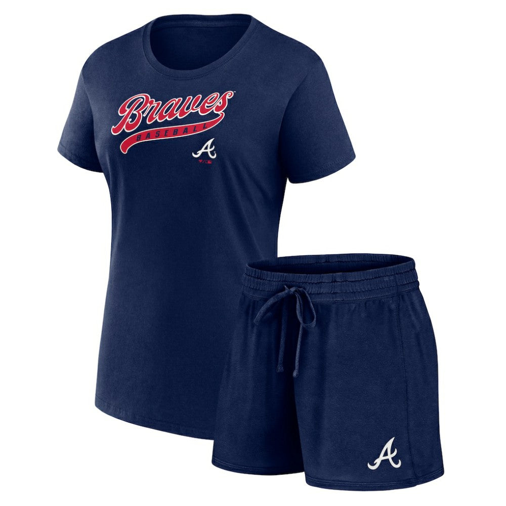 Atlanta Braves Fanatics Women's Start to Finish T-Shirt & Shorts Combo Pack for sale