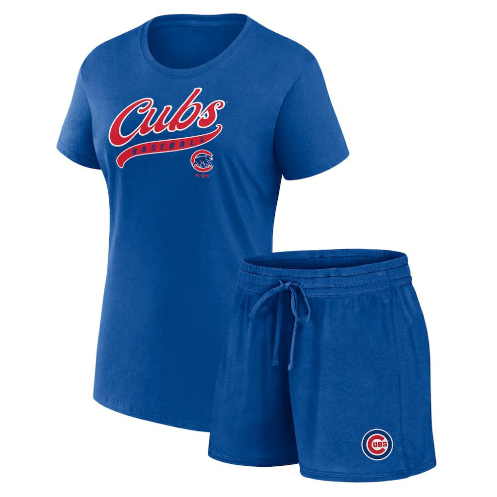 Chicago Cubs Fanatics Women's Start to Finish T-Shirt & Shorts Combo Pack Clearance