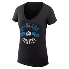Colorado Avalanche - G-III 4Her by Carl Banks Women's Super-Slim Fit Lightweight City Graphic V-Neck T-Shirt Black