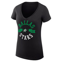 Dallas Stars - G-III 4Her by Carl Banks Women's Super-Slim Fit Lightweight City Graphic V-Neck T-Shirt Black