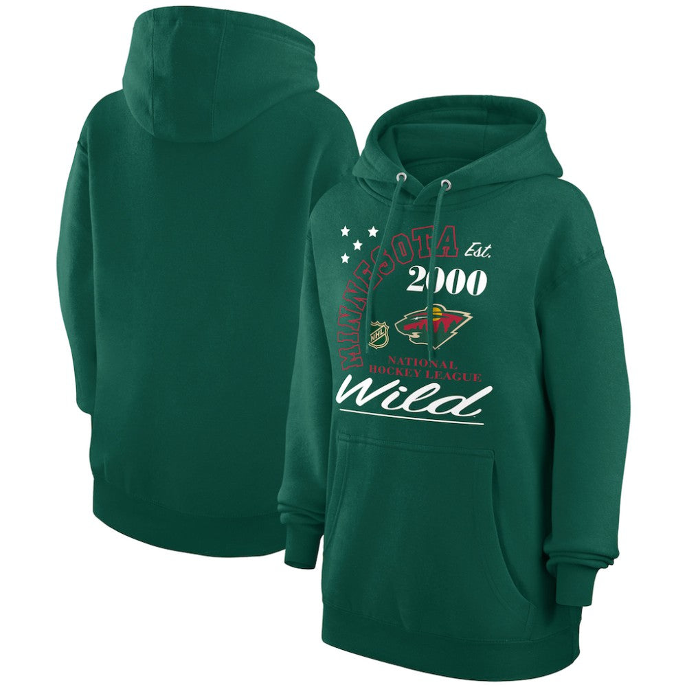 Minnesota Wild - Starter Arch City Team Graphic Fleece Pullover Hoodie Hunter Green