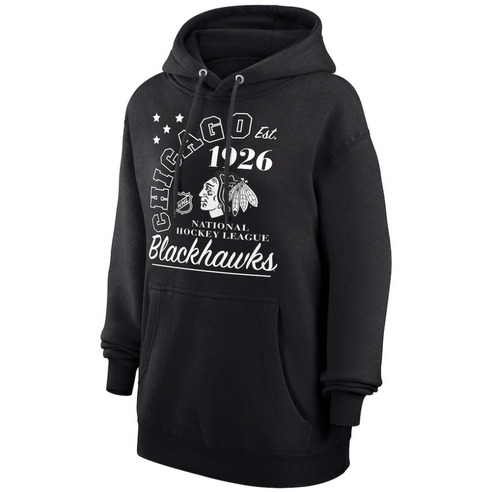 Chicago Blackhawks Starter Arch City Team Graphic Fleece Pullover Hoodie Black