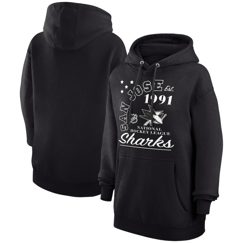 San Jose Sharks - Starter Arch City Team Graphic Fleece Pullover Hoodie Black