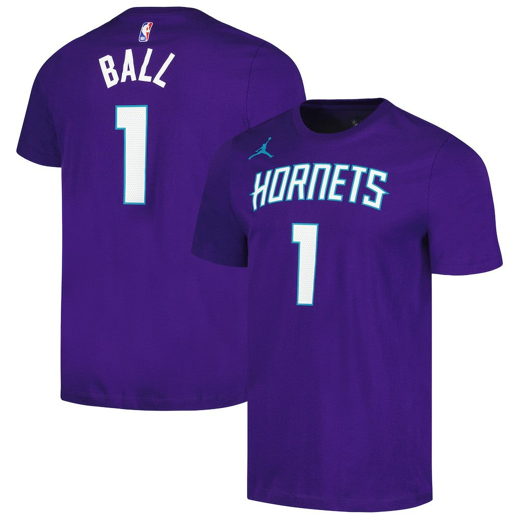NBA - LaMelo Ball Charlotte Hornets Jordan Brand 2022/23 Statement Edition Name & Number T-Shirt - Purple
