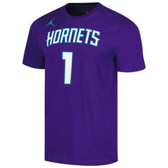 NBA - LaMelo Ball Charlotte Hornets Jordan Brand 2022/23 Statement Edition Name & Number T-Shirt - Purple