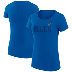 St. Louis Blues - G-III 4Her by Carl Banks Women's Super-Slim Fit Lightweight Dot Print Team T-Shirt Blue