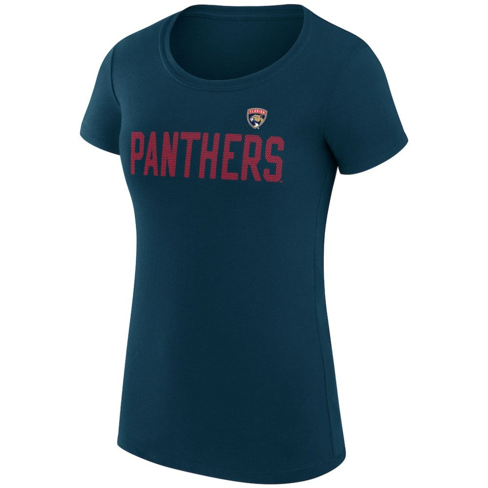 Florida Panthers - G-III 4Her by Carl Banks Women's Super-Slim Fit Lightweight Dot Print Team T-Shirt Navy