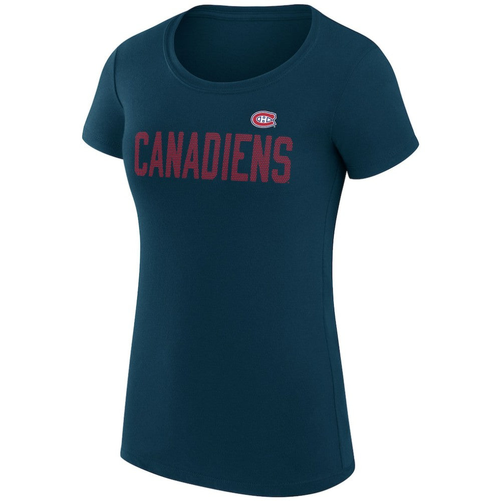 Montreal Canadiens - G-III 4Her by Carl Banks Women's Super-Slim Fit Lightweight Dot Print Team T-Shirt Navy
