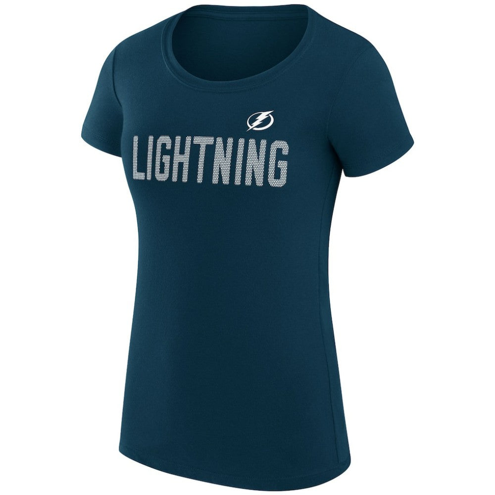 Tampa Bay Lightning - G-III 4Her by Carl Banks Women's Super-Slim Fit Lightweight Dot Print Team T-Shirt Navy