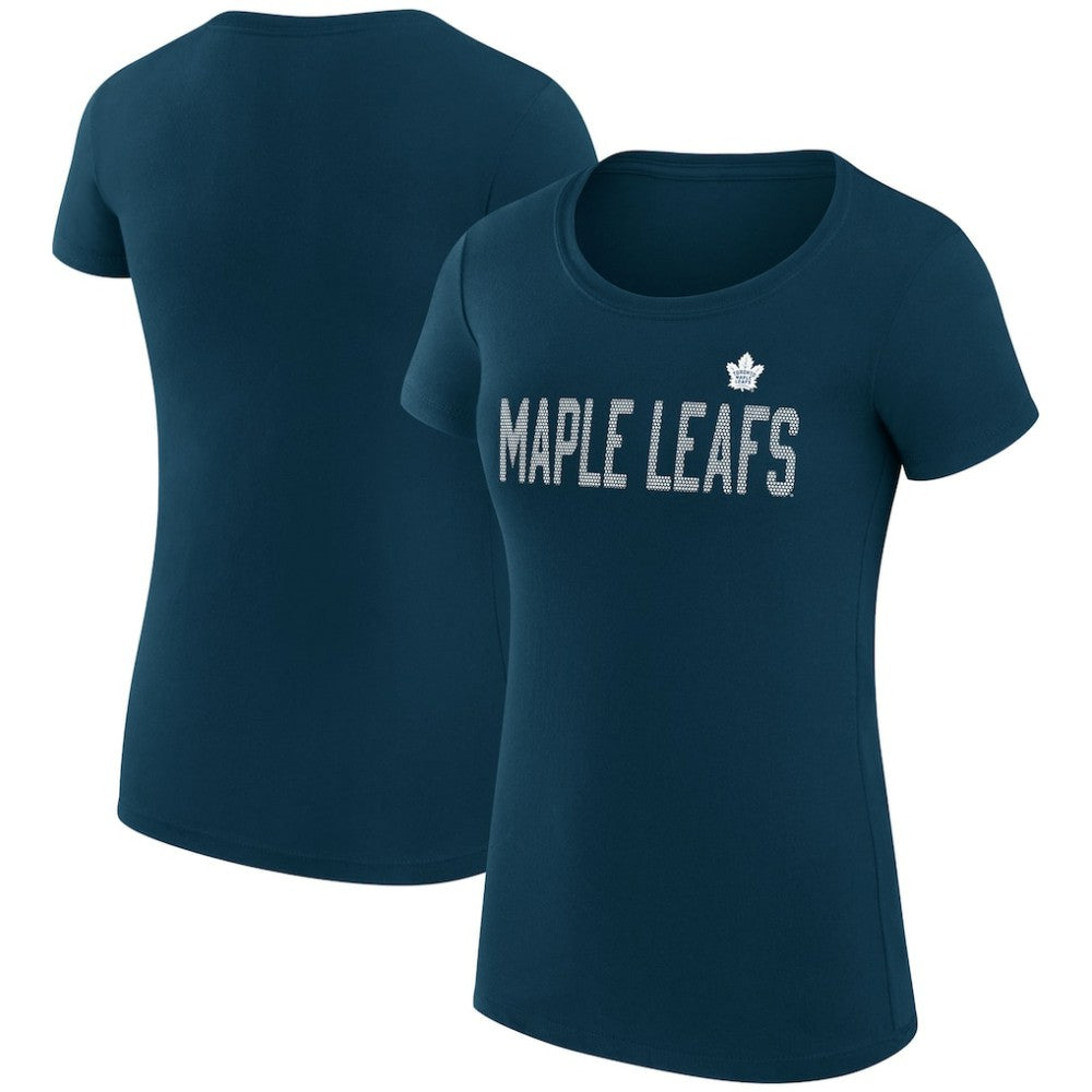 Toronto Maple Leafs - G-III 4Her by Carl Banks Women's Super-Slim Fit Lightweight Dot Print Team T-Shirt Navy