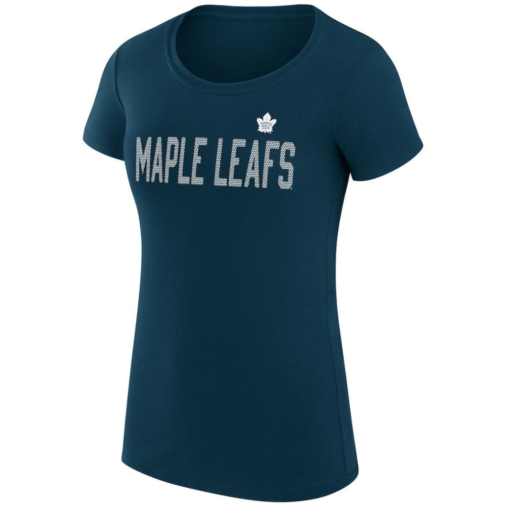 Toronto Maple Leafs - G-III 4Her by Carl Banks Women's Super-Slim Fit Lightweight Dot Print Team T-Shirt Navy