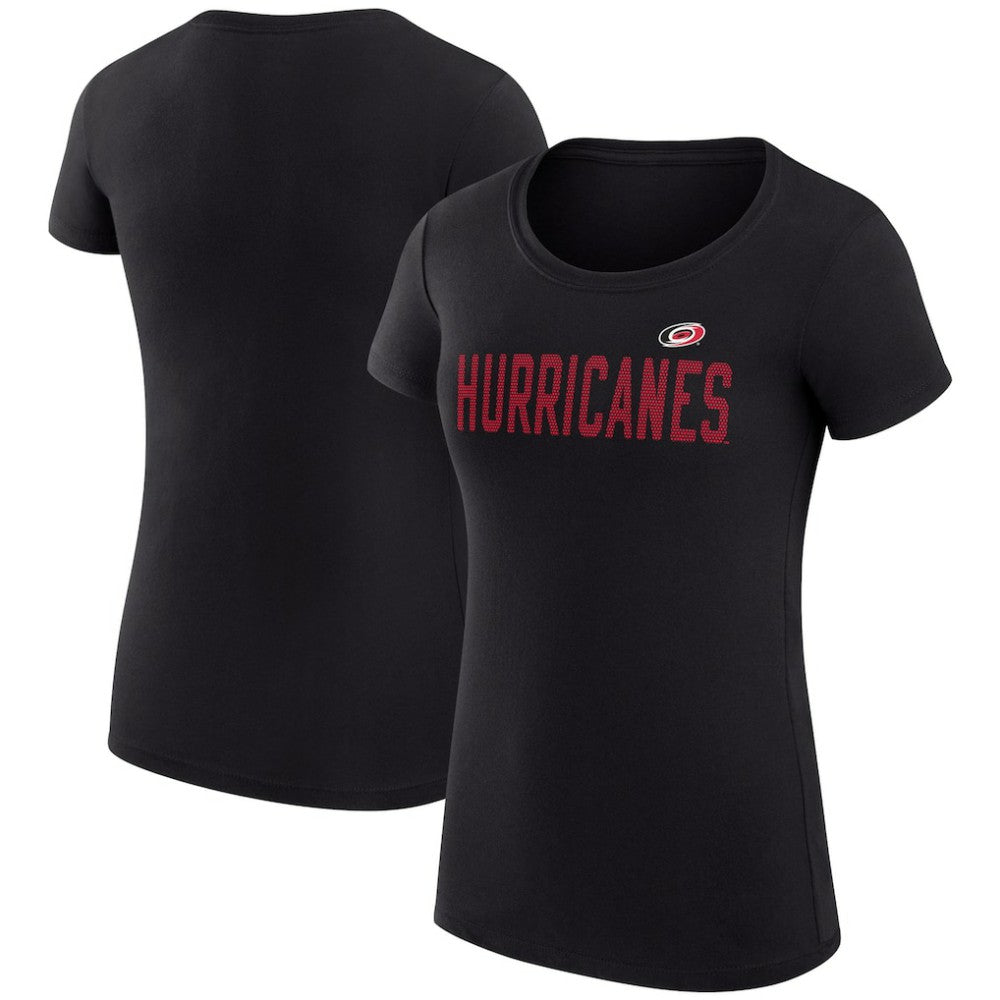 Carolina Hurricanes - G-III 4Her by Carl Banks Women's Super-Slim Fit Lightweight Dot Print Team T-Shirt Black
