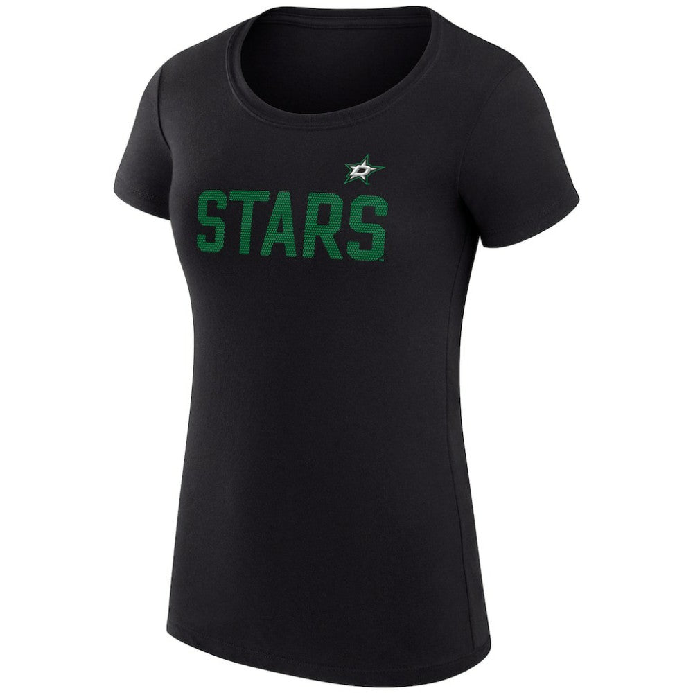 Dallas Stars - G-III 4Her by Carl Banks Women's Super-Slim Fit Lightweight Dot Print Team T-Shirt Black