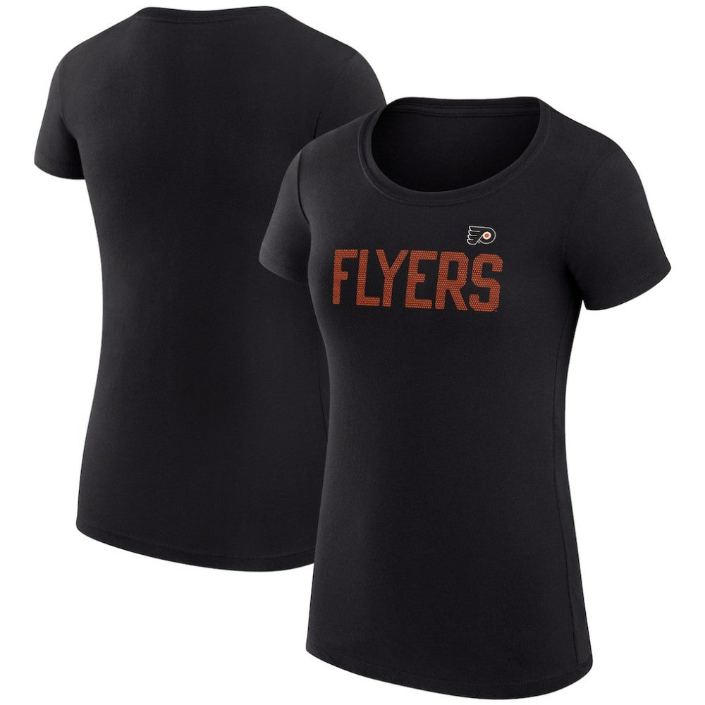 Philadelphia Flyers - G-III 4Her by Carl Banks Women's Super-Slim Fit Lightweight Dot Print Team T-Shirt Black