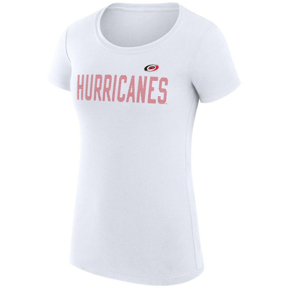 Carolina Hurricanes - G-III 4Her by Carl Banks Women's Super-Slim Fit Lightweight Dot Print Team T-Shirt White