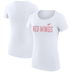Detroit Red Wings - G-III 4Her by Carl Banks Women's Super-Slim Fit Lightweight Dot Print Team T-Shirt White