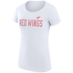 Detroit Red Wings - G-III 4Her by Carl Banks Women's Super-Slim Fit Lightweight Dot Print Team T-Shirt White