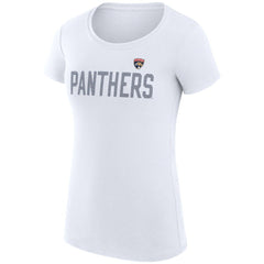 Florida Panthers - G-III 4Her by Carl Banks Women's Super-Slim Fit Lightweight Dot Print Team T-Shirt White