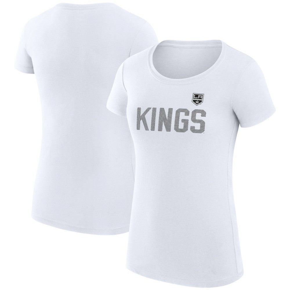 Los Angeles Kings - G-III 4Her by Carl Banks Women's Super-Slim Fit Lightweight Dot Print Team T-Shirt White
